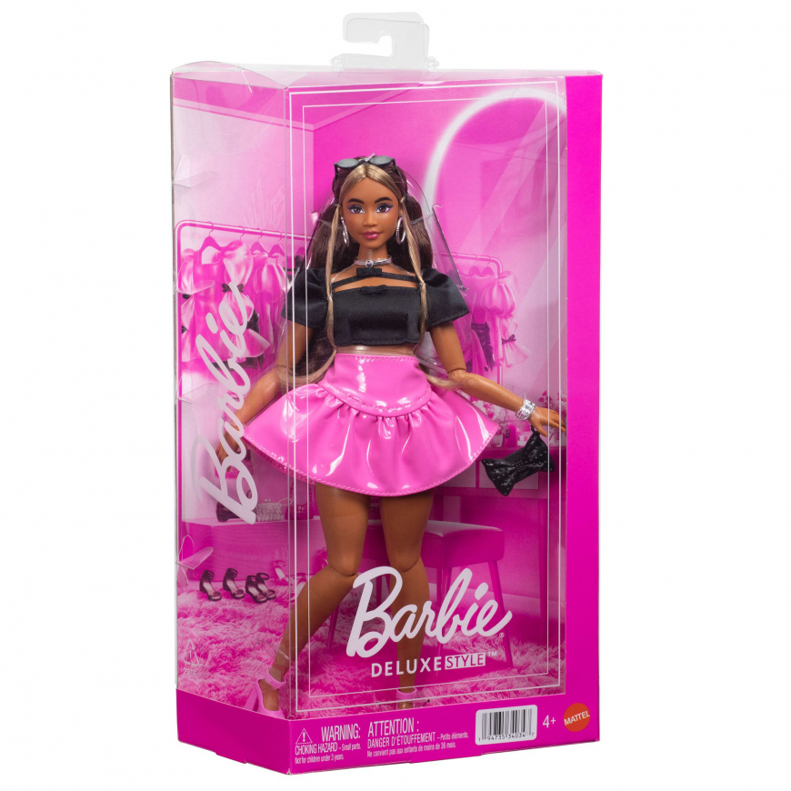 Barbie Deluxe Style doll 2026 JJN74 - Black Top Pink Skirt Set