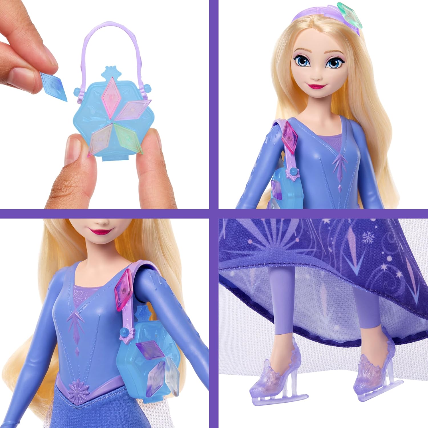 Mattel Disney Frozen Jewel Reveal Ice Skating Elsa and Anna dolls