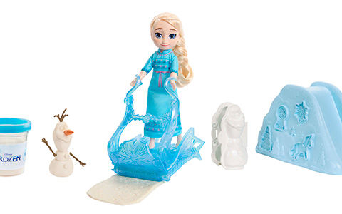 Disney Frozen Young Elsa Doll with Dough, Olaf Mold & Snow Playground Accessories