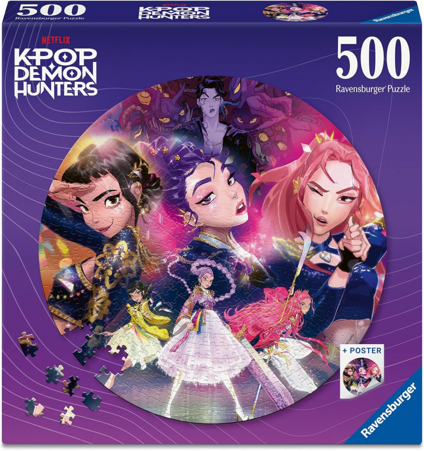 KPop Demon Hunters Ravensburger for The Fans - 500 Piece Round Jigsaw Puzzle