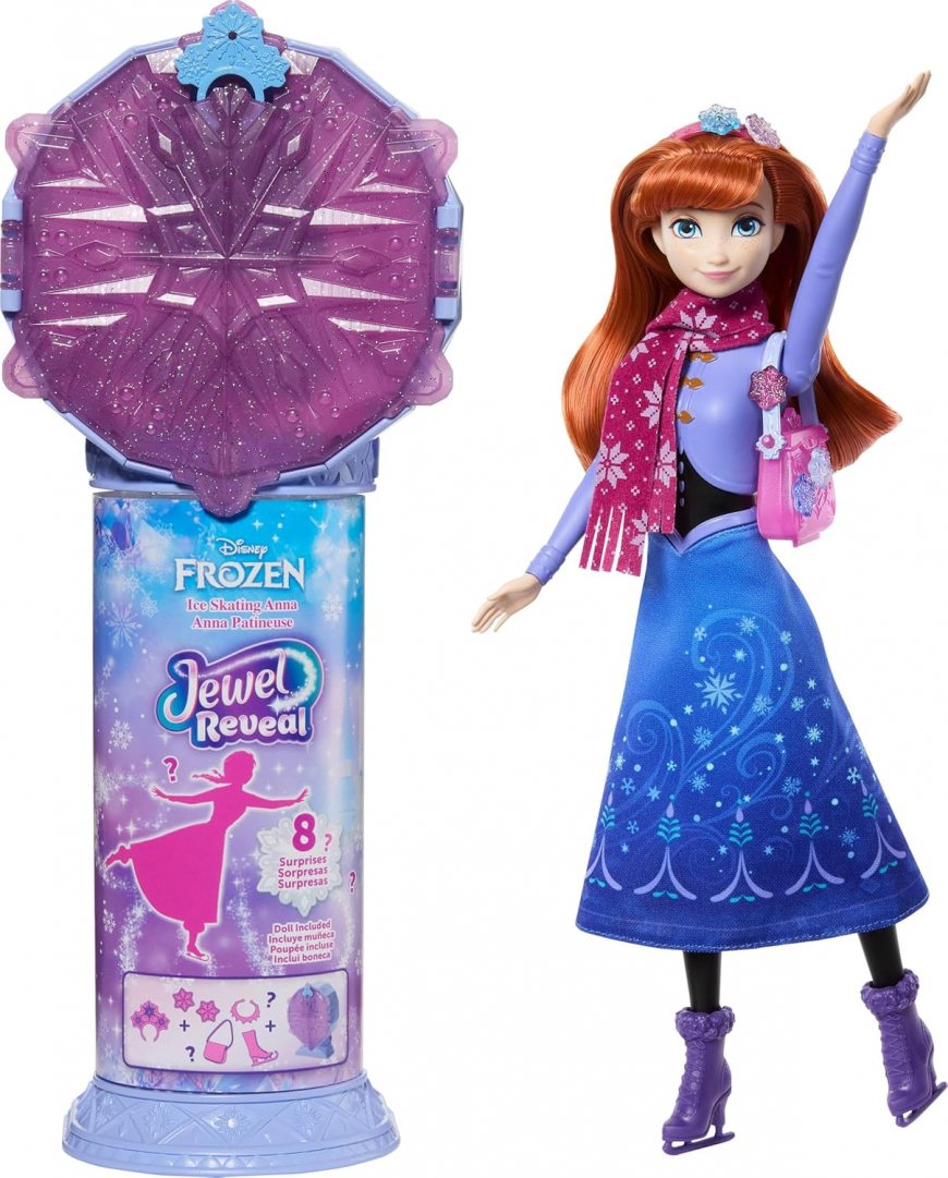 Disney Frozen Jewel Reveal Ice Skating Anna Fashion Doll