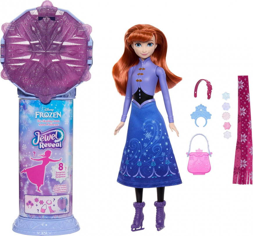 Disney Frozen Jewel Reveal Ice Skating Anna Fashion Doll