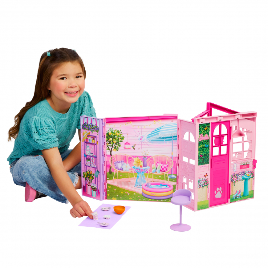 Barbie folding house with doll