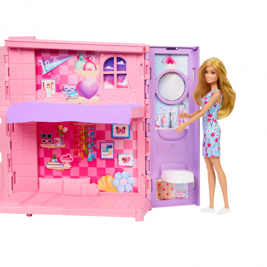 Barbie folding house with doll