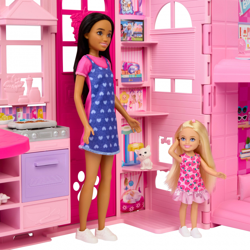 Barbie folding house with doll