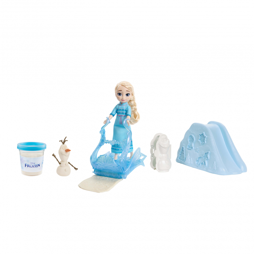 Disney Frozen Young Elsa Doll with Dough, Olaf Mold & Snow Playground Accessories