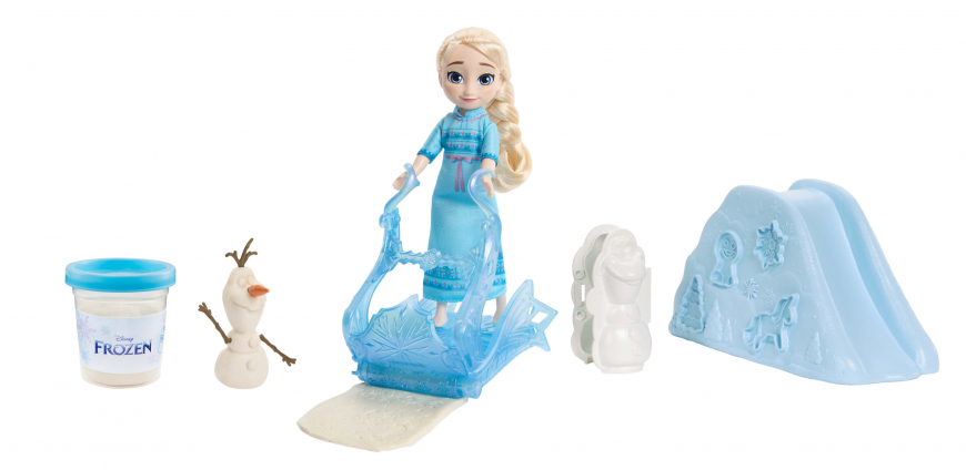 Disney Frozen Young Elsa Doll with Dough, Olaf Mold & Snow Playground Accessories