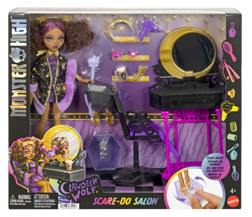 Monster High Clawdeen Wolf Scare-do Salon playset with doll