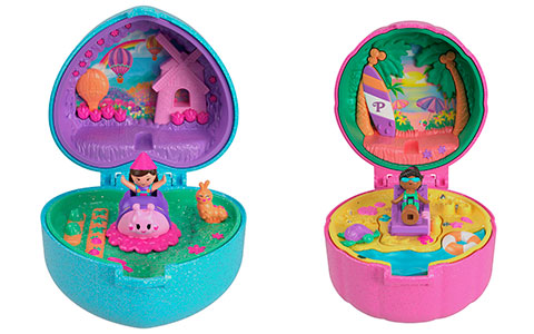 Polly Pocket Keepsake Compact Snail Garden Ring and Case, Sand and Surf Ring and Case Playsets Polly Pocket Keepsake Compact Snail Garden Ring and Case, Sand and Surf Ring and Case Playsets