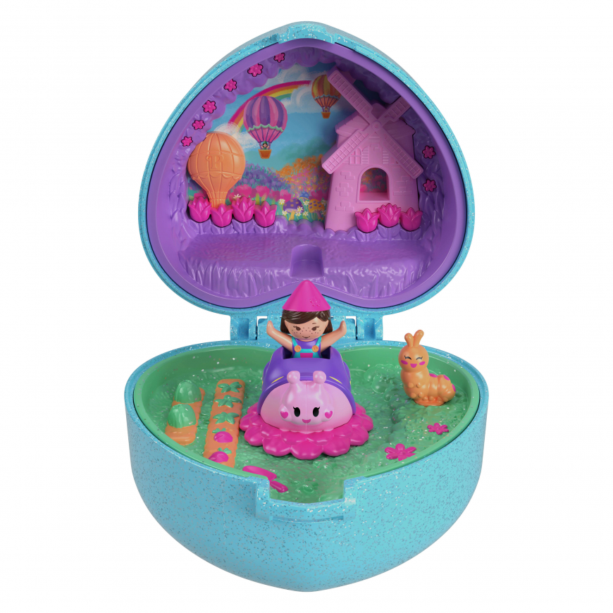 Polly Pocket Keepsake Compact Snail Garden Ring and Case Playset