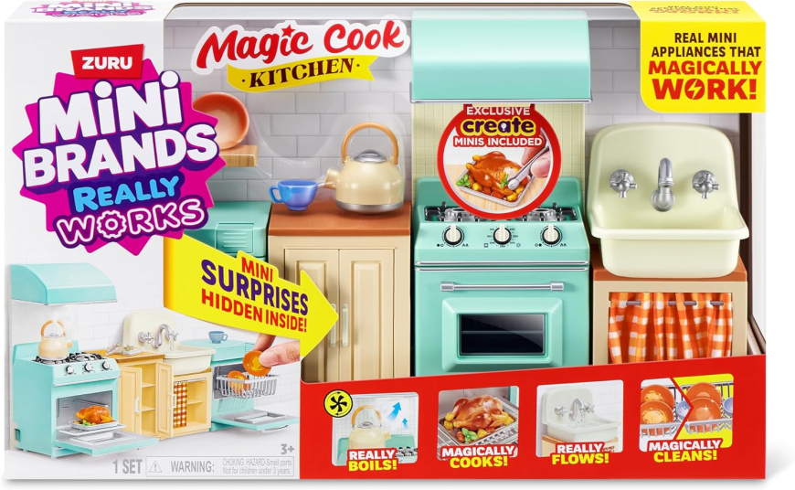 Mini Brands Really Works Magic Cook Kitchen Playset