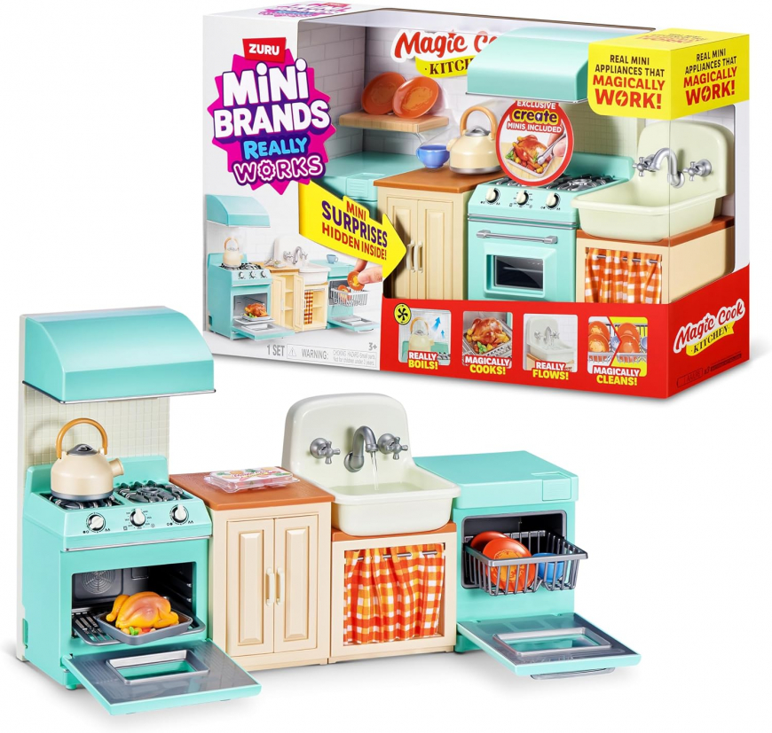 Mini Brands Really Works Magic Cook Kitchen Playset