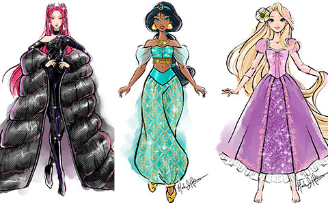Mattel KPop Demon Hunters and Disney Sparkling Princess concept art from Mark Jonathan