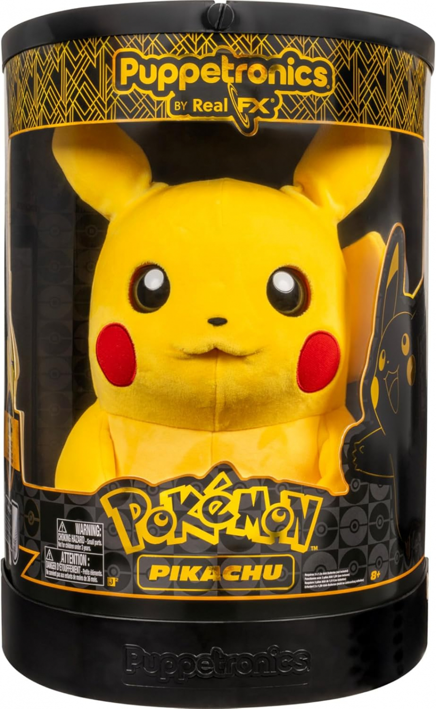 Pokemon Pikachu Puppetronic by RealFX - 16-Inch Interactive Plush with 120 Animations of Movement