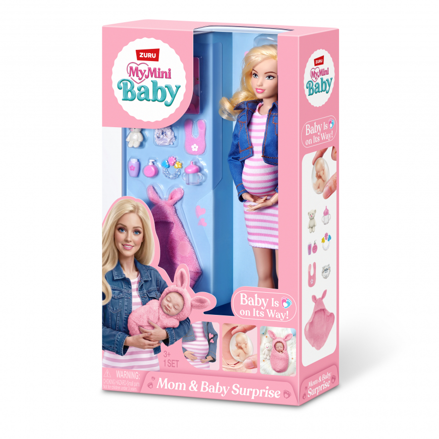 My Mini Baby Mom and Baby surprise series 1 light blonde doll pregnancy