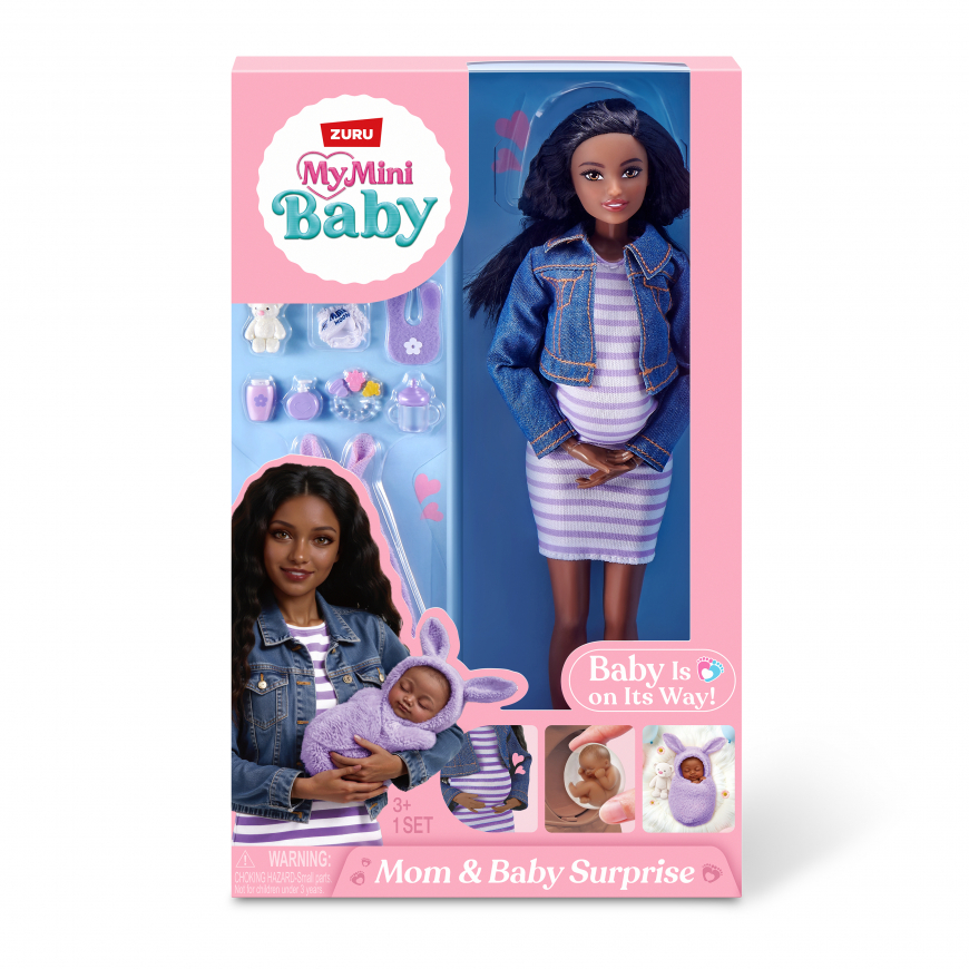 My Mini Baby Mom and Baby surprise series 1 light brunette doll