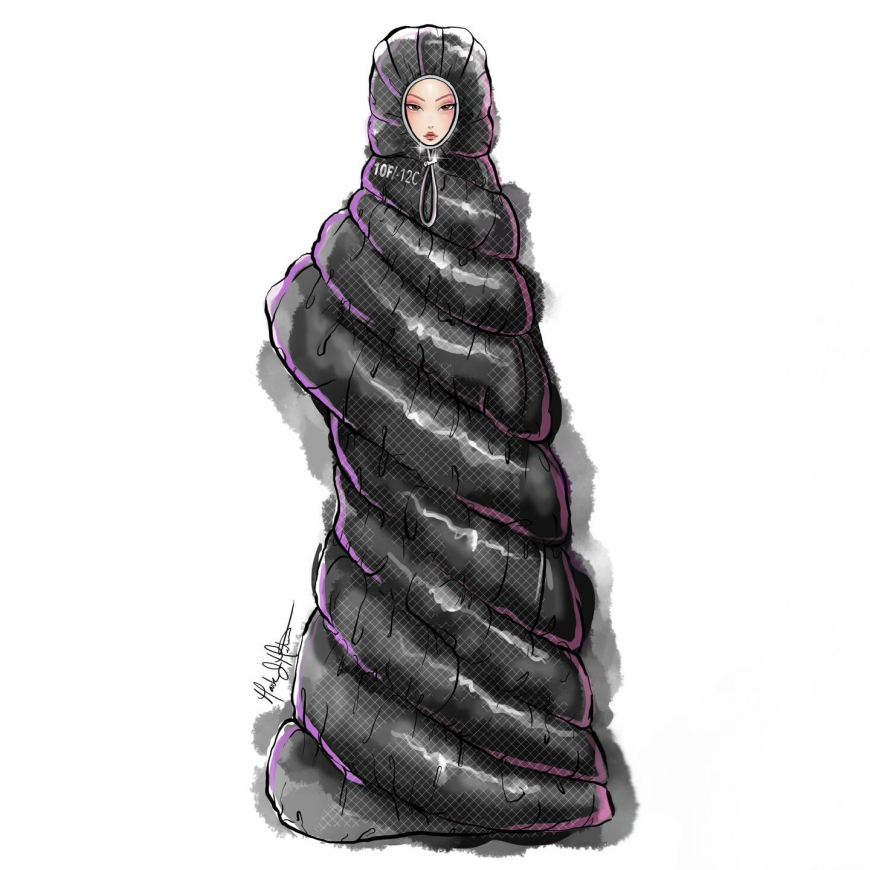 KPop Demon Hunters Mira sleeping bag look