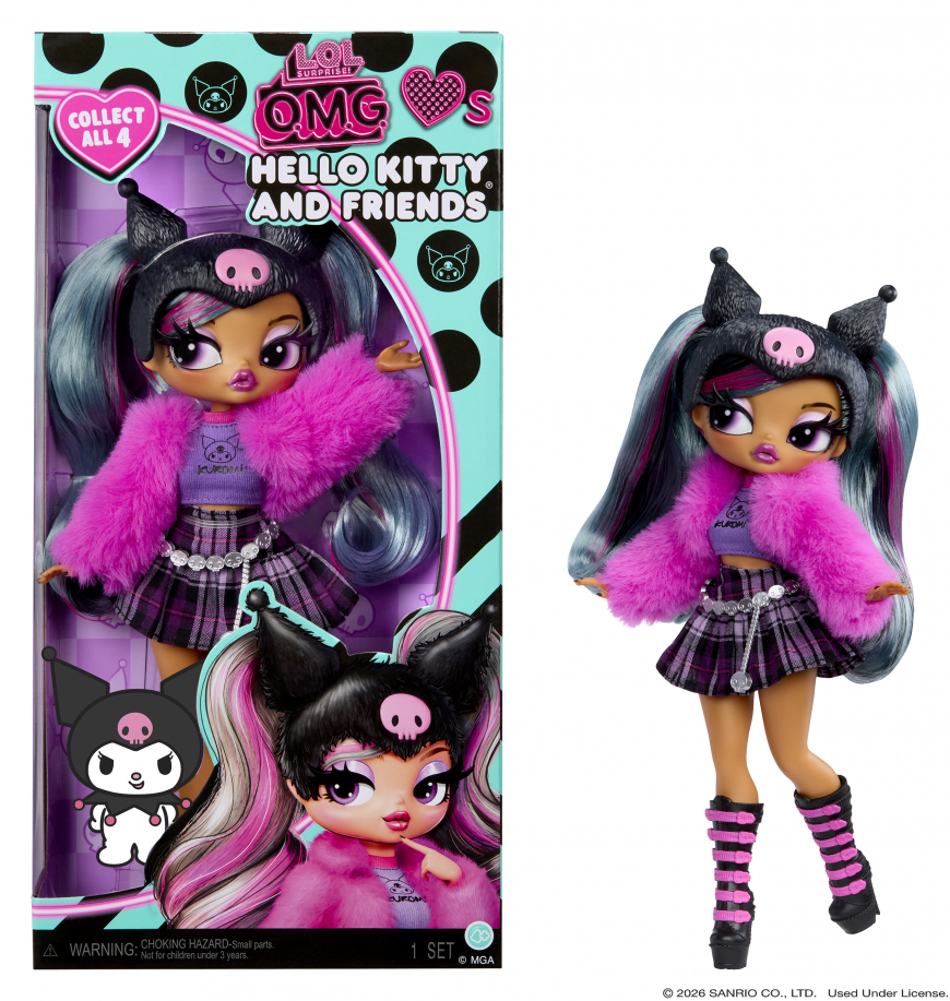 LOL OMG Loves Hello Kitty and Friends Kuromi doll