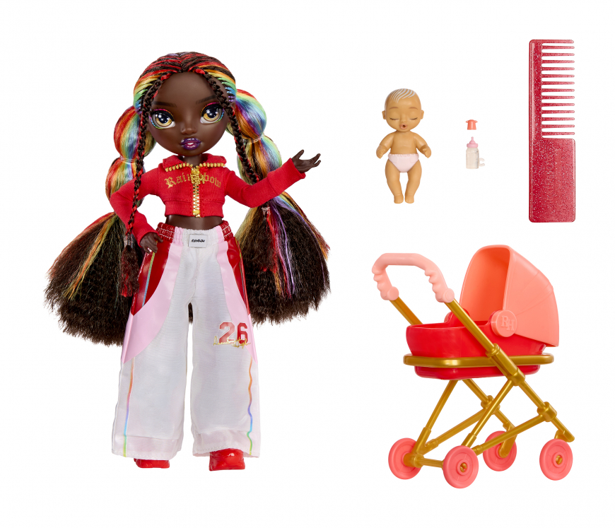Rainbow High Junior High Bestie Babysitters Iris Bow (Rainbow) doll