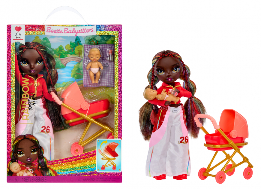 Rainbow High Junior High Bestie Babysitters Iris Bow (Rainbow) doll