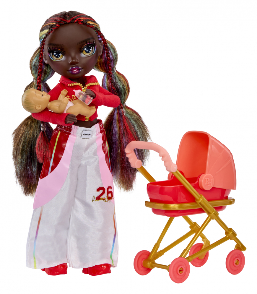 Rainbow High Junior High Bestie Babysitters Iris Bow (Rainbow) doll