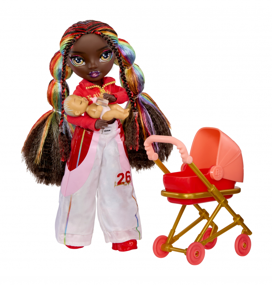 Rainbow High Junior High Bestie Babysitters Iris Bow (Rainbow) doll