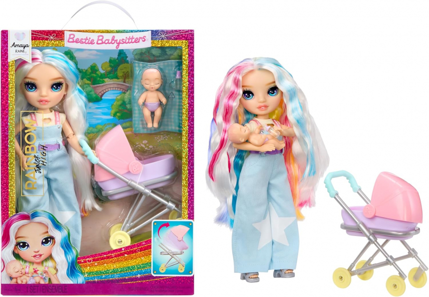Rainbow High Junior High Bestie Babysitters Amaya Raine (Rainbow) doll