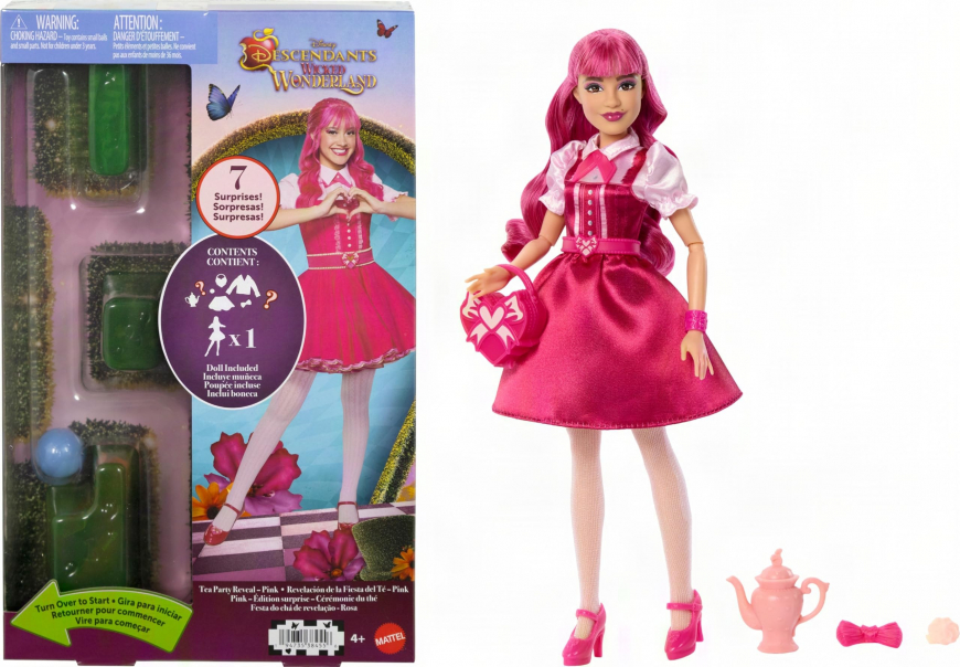 Descendants Wicked Wonderland Tea Party surprise and reveal Pink doll
