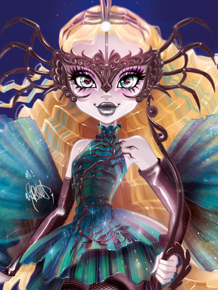 Monster High Skullector Ghouls Rule Lagoona Blue Doll illustrations