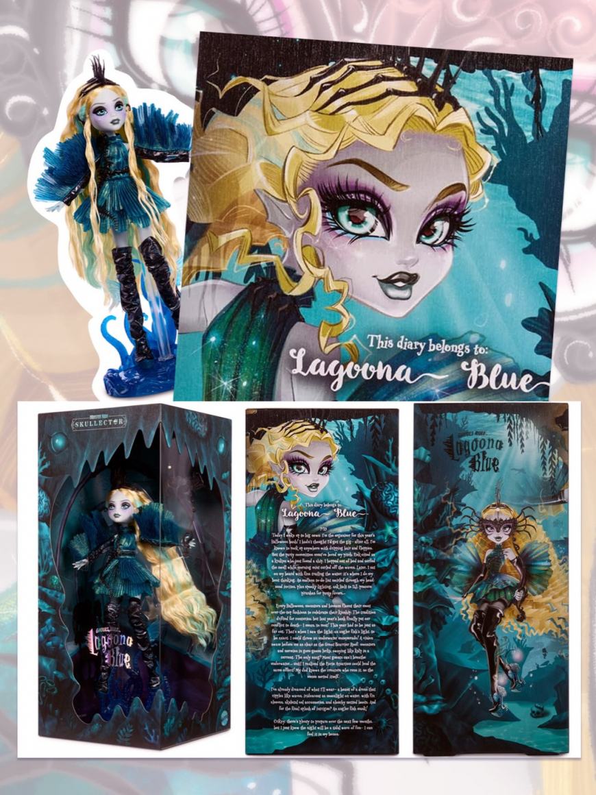Monster High Skullector Ghouls Rule Lagoona Blue Doll illustrations