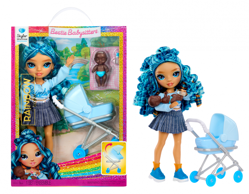 Rainbow High Junior High Bestie Babysitters Skyler Bradshaw (Blue) doll