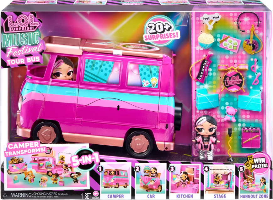 LOL Surprise Music Festival Tour Bus with doll