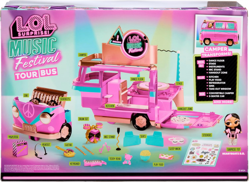 LOL Surprise Music Festival Tour Bus with doll