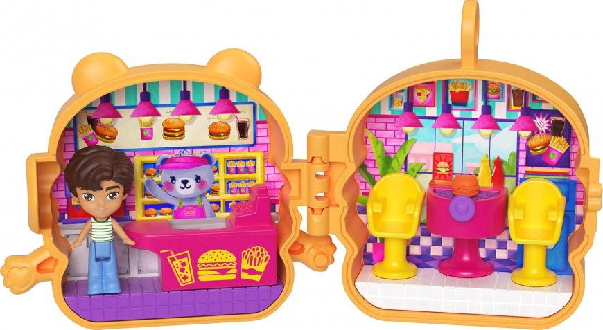 Polly Pocket Doll & Mini Compact Duo Bestie Food BFF combo meal