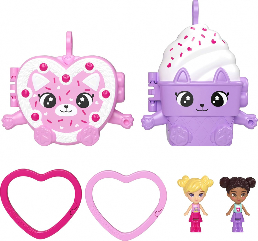 Polly Pocket Doll & Mini Compact Duo Bestie Food BFF dessert