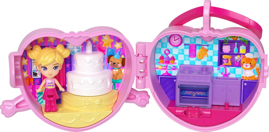 Polly Pocket Doll & Mini Compact Duo Bestie Food BFF dessert