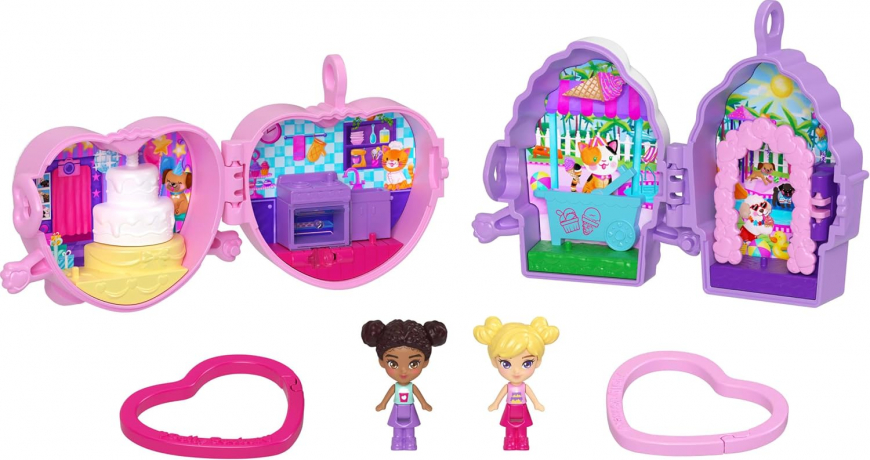 Polly Pocket Doll & Mini Compact Duo Bestie Food BFF dessert