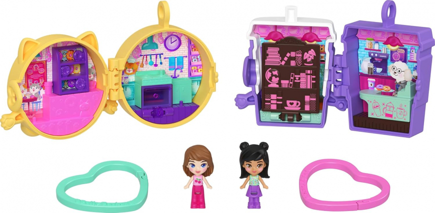 Polly Pocket Doll & Mini Compact Duo Bestie Food BFF bakery