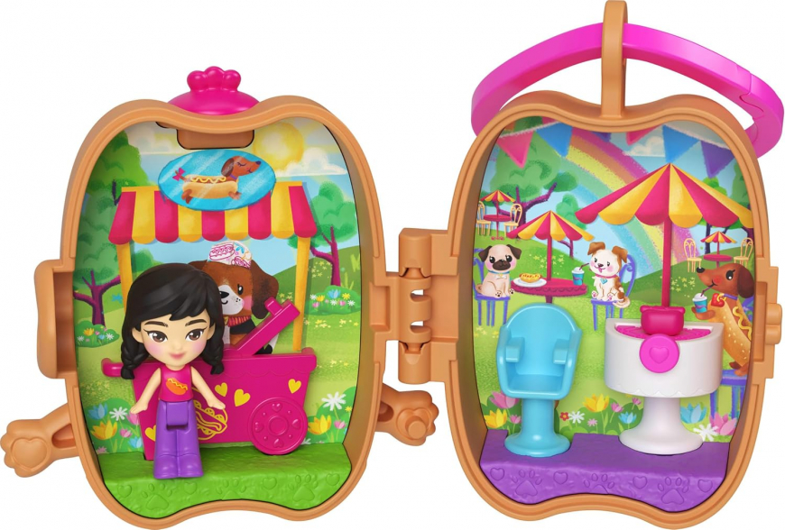 Polly Pocket Doll & Mini Compact Duo Bestie Food BFF park