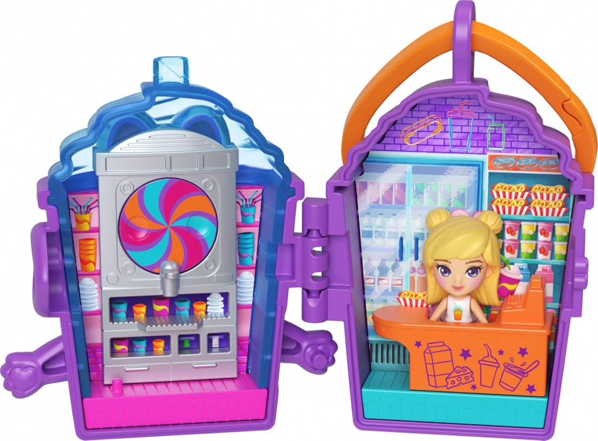 Polly Pocket Doll & Mini Compact Duo Bestie Food BFF park