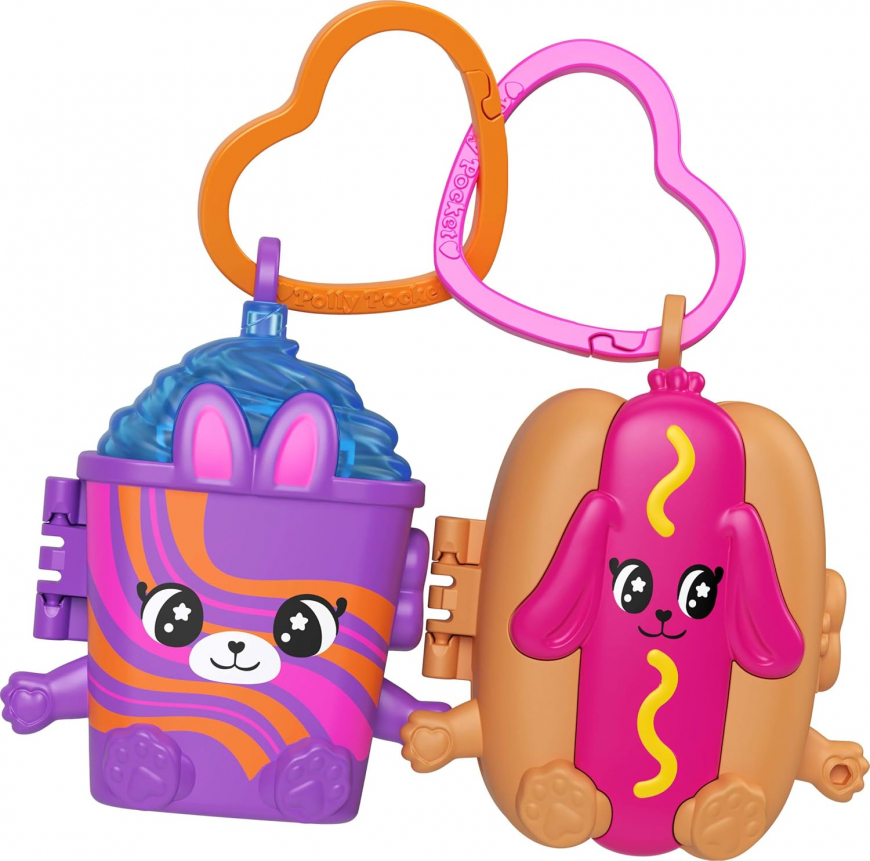 Polly Pocket Doll & Mini Compact Duo Bestie Food BFF park