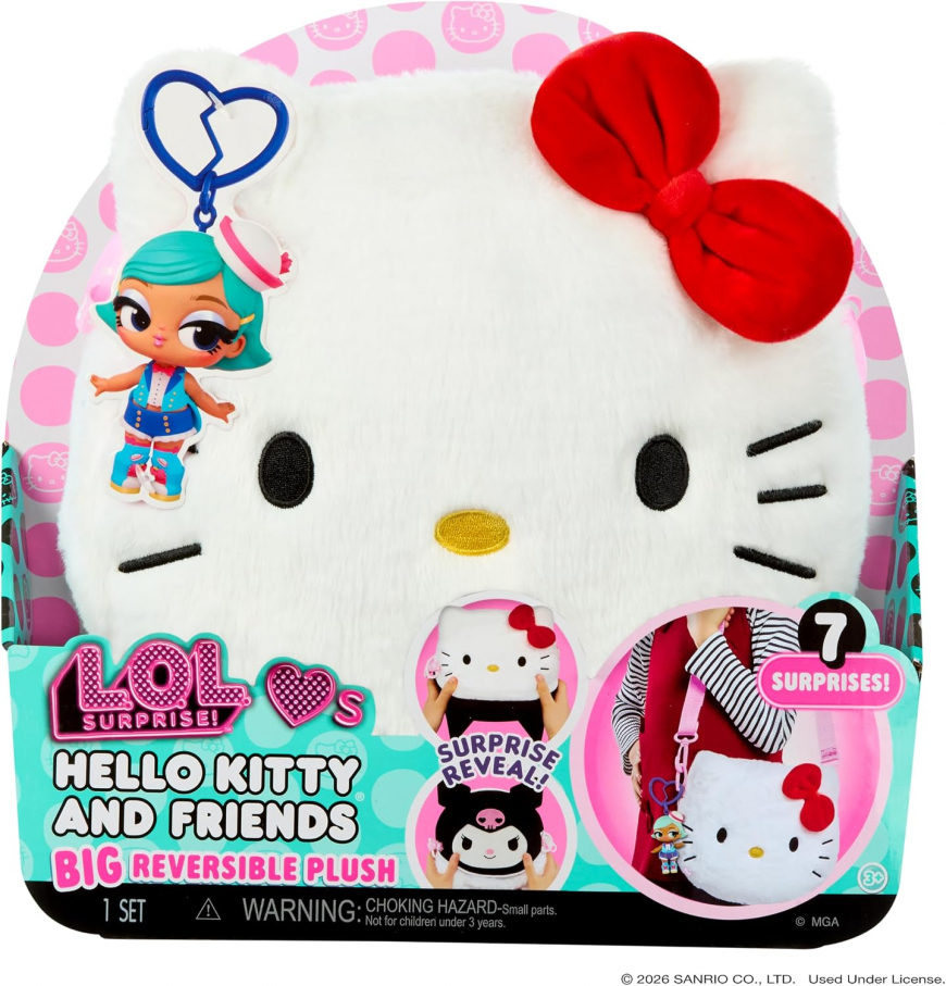 LOL Surprise Loves Hello Kitty and Friends Big Reversible Plush Tuxedosam