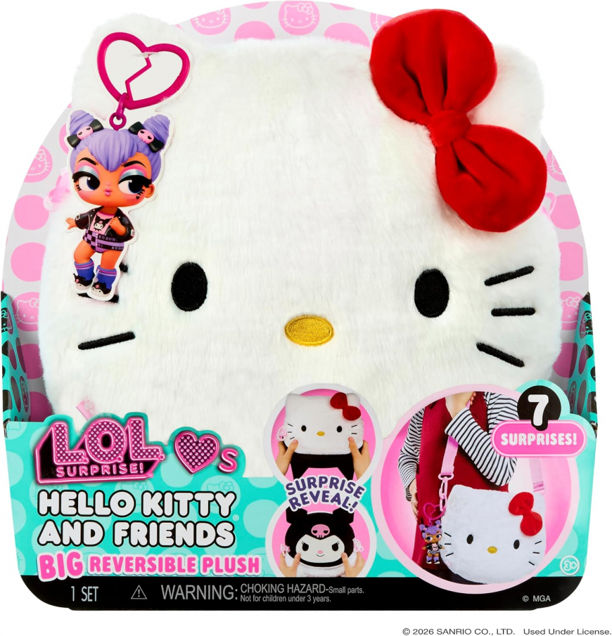 LOL Surprise Loves Hello Kitty and Friends Big Reversible Plush Kuromi
