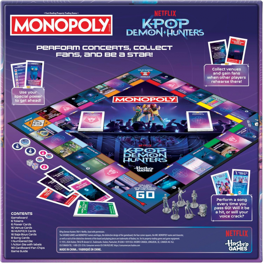 MONOPOLY KPop Demon Hunters trading game