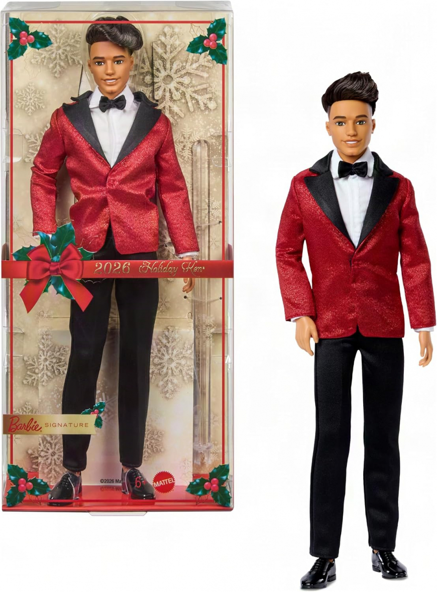 Barbie Signature 2026 Holiday Ken Dark hair doll JJX90