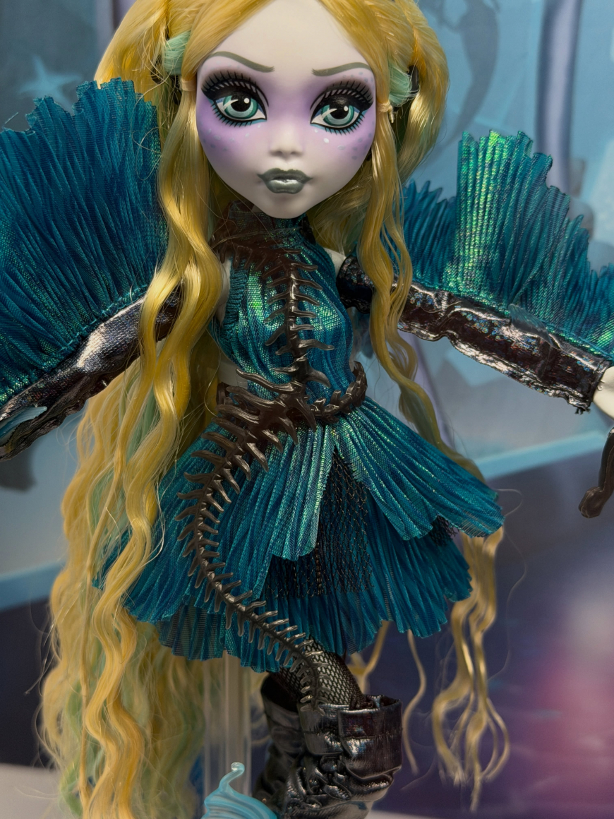 Monster High Skullector Ghouls Rule Lagoona Blue doll Comic Con 2026 in real life photos