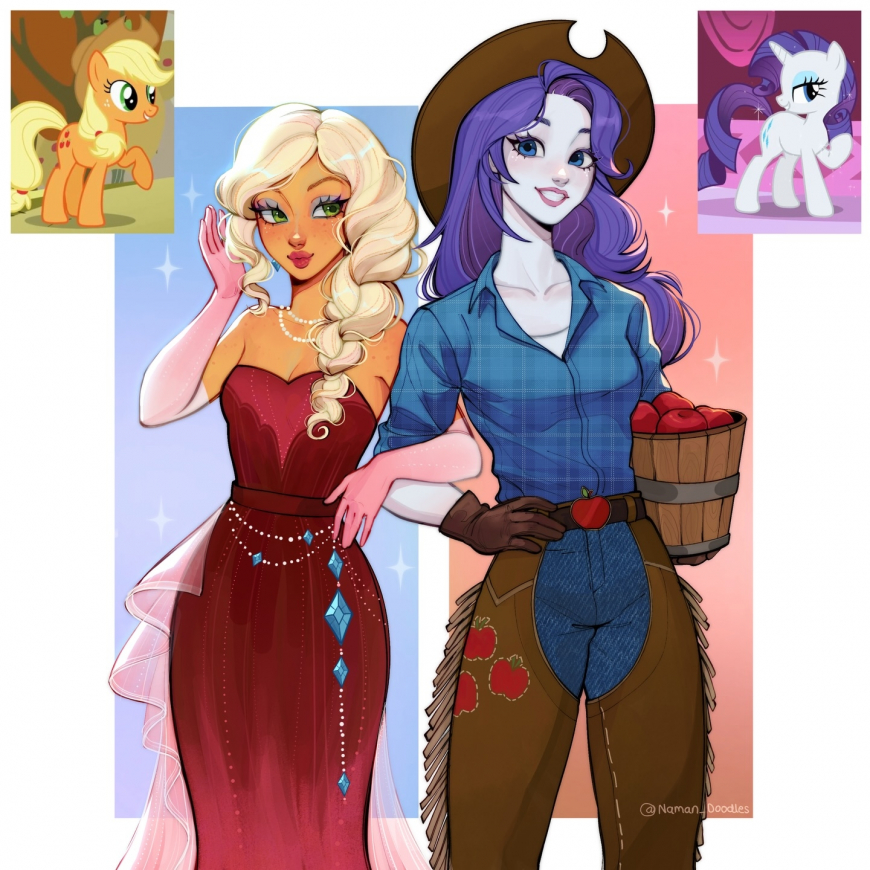 Animation, tv and movie characters role swaps art from naman_doodles