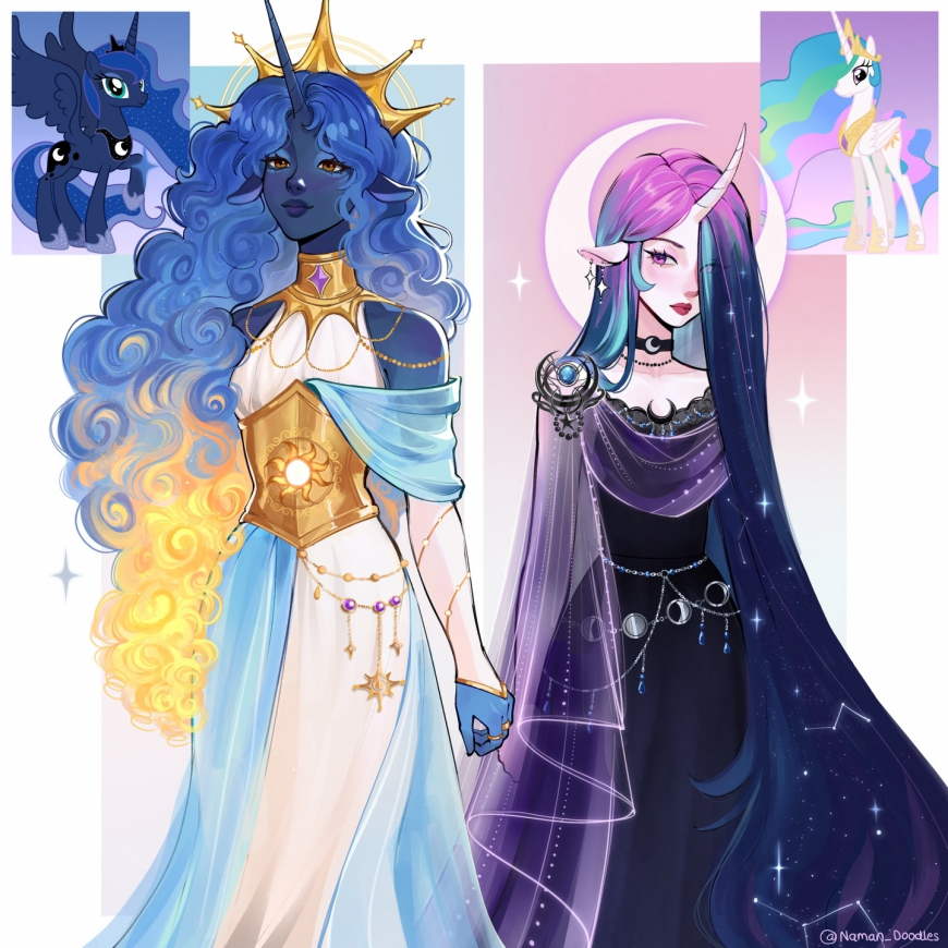 Animation, tv and movie characters role swaps art from naman_doodles