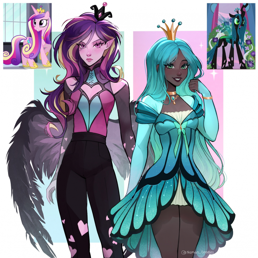 Animation, tv and movie characters role swaps art from naman_doodles