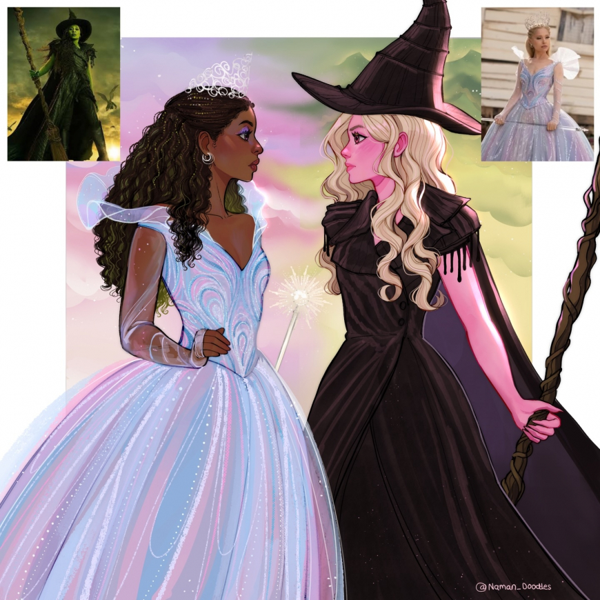 Animation, tv and movie characters role swaps art from naman_doodles